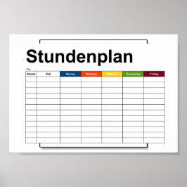 bedövningsplan, tidsplan, schema, poster, deutsch  poster