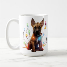 BEDRIVENDE JULBELGISKA MALINOIS-VALP KAFFEMUGG