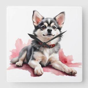 BEDRIVENDE LITEN KLEE KAI VALP HUND FYRKANTIG KLOCKA
