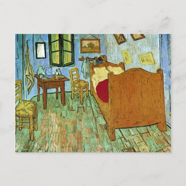 Bedroom in Arles (F484) Van Gogh Fine Art Vykort (Framsida)