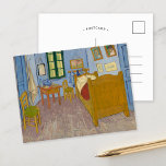 Bedroom in Arles | Vincent van Gogh Vykort<br><div class="desc">Bedroom in Arles (1889) by Vincent van Gogh är en fängslande bild av konstnärens enkla sovrum i hans hus i Arles, Frankrike. Målningen har fet, uttrycksfull färg och förvrängda perspektiv, vilket understryker utrymmets känslomässiga intimitet. Möblerna och dekorationen, till exempel träsängen, stolar och ramverk, återges med en pulserande palett av ,...</div>