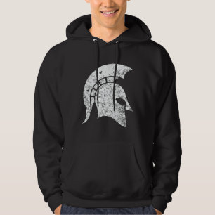 Bedröva-Look spartanskt huvud (vit) Hoodie