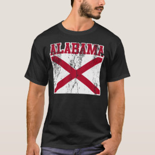 (Bedrövad) Alabama statlig flaggaT-tröja, T Shirt