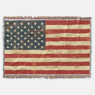 Bedrövad amerikanska flagganvintage filt