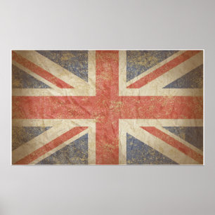 Bedrövad brittisk flagga poster