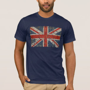 Bedrövad brittisk flagga t shirt