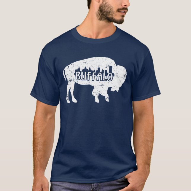 Bedrövad buffelNy horisont T Shirt (Framsida)