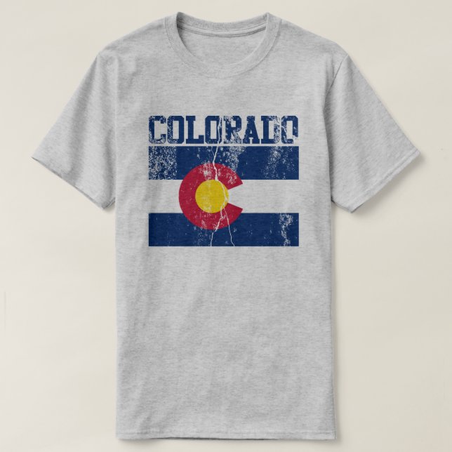 (Bedrövad) Colorado statlig flaggaT-tröja, Tröja (Design framsida)