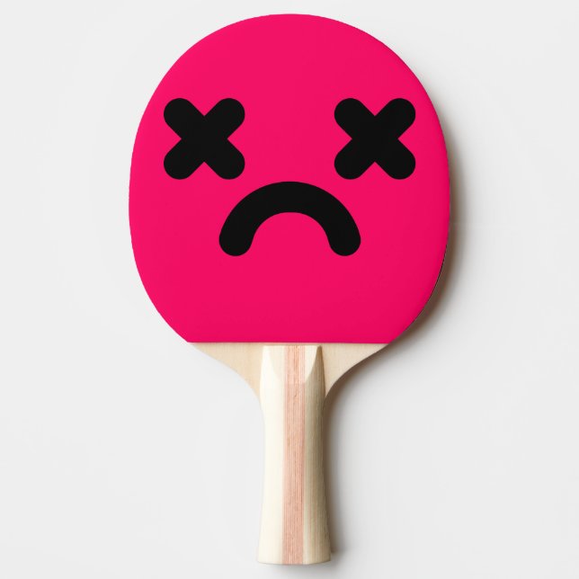 Bedrövad Förvirrad Rosa Ansikte Pingisracket (Framsidan)