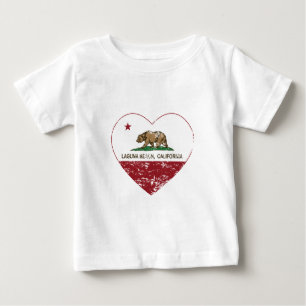 bedrövad hjärta för Kalifornien flaggalaguna T-shirt