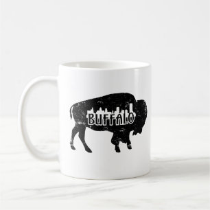 Bedrövad horisont för buffel NY Kaffemugg