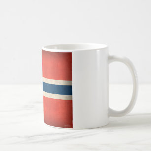 Bedrövad mugg för norge flagga