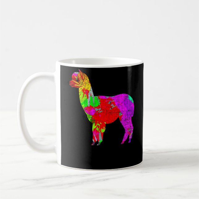Bedrövad Psychedelic alpaca Kaffemugg (Vänster)