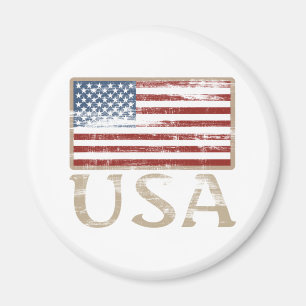 Bedrövad USA flagga Magnet