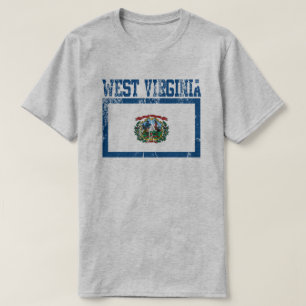 (Bedrövad) West Virginia statlig flaggaT-tröja, Tee Shirt