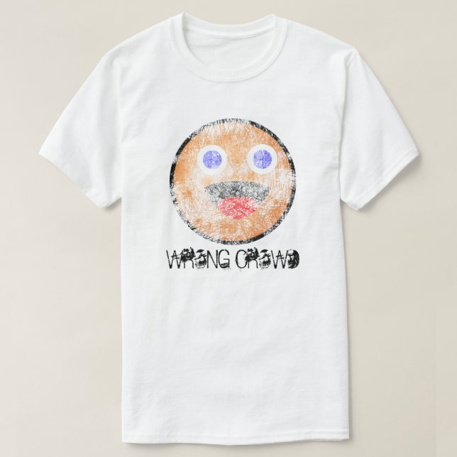 Bedrövad Zippy fel folkmassa Tee Shirt (Design framsida)