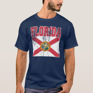 (Bedrövade) Florida statlig flaggaT-tröja, T Shirt