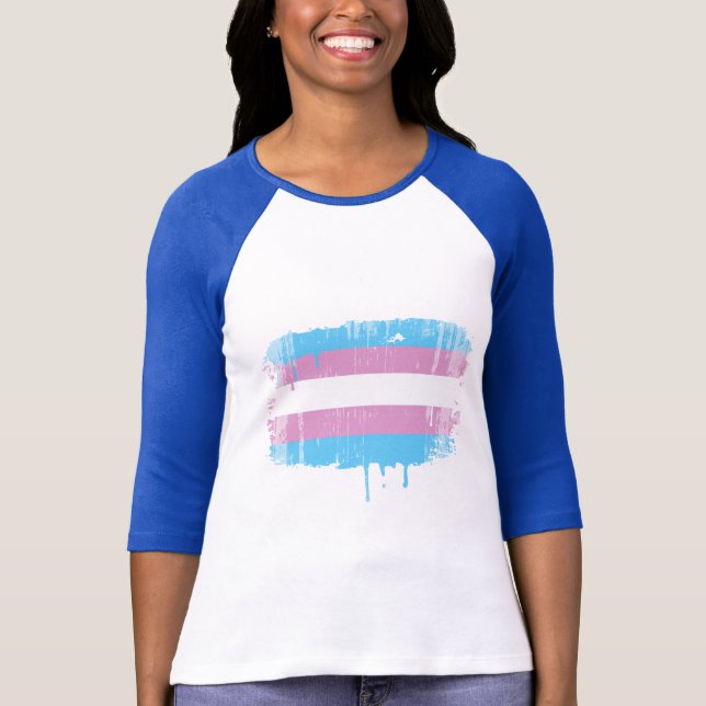 Bedrövade Transexualpridefärger T-shirt (Framsida)