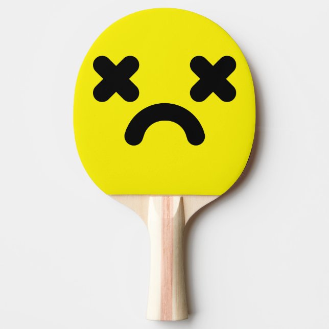 Bedrövat Gult Ansikte Pingisracket (Framsidan)