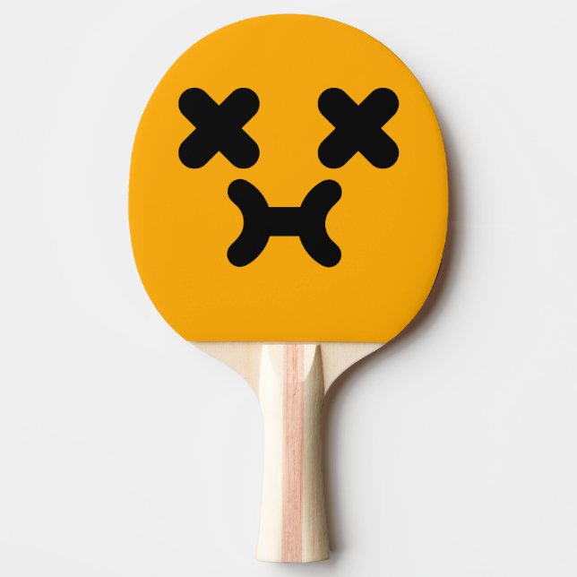 Bedrövat Pussmunnar Ansikte Orange Pingisracket (Framsidan)