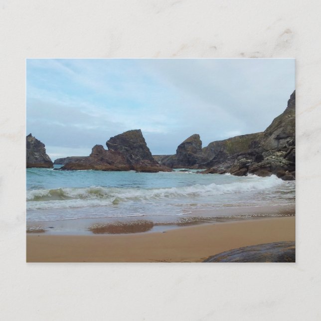 Bedruthan Steps Carnewas Cornwall England Vykort (Framsida)