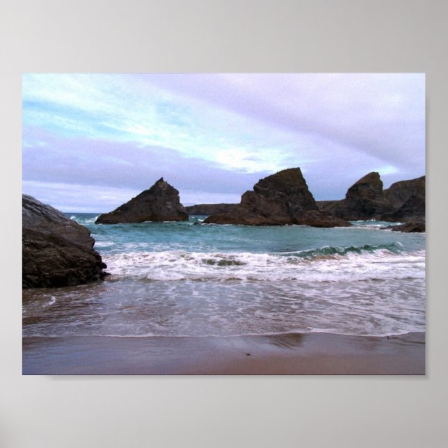 Bedruthan Steps Cornwall Photography Poster (Framsidan)