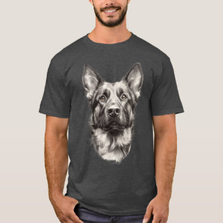 Bedskärande tysk herde skiss söt hund t shirt
