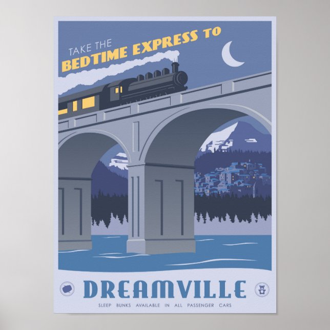 Bedtime Express till Dreamville Poster (Framsidan)
