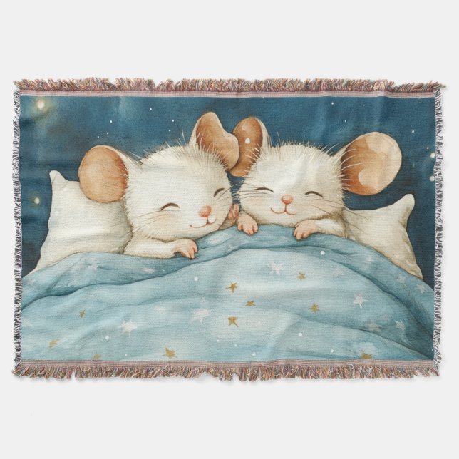 Bedtime Mice Throw Blanket Filt (Framsidan)