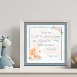 Bedtime Prayer för barn Room Bible Verse Psalm Fototryck