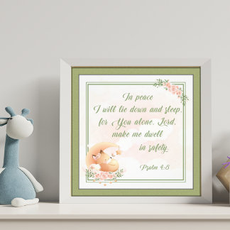 Bedtime Prayer för barn Room Bible Verse Psalm Fototryck
