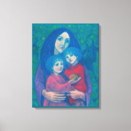 Bedtime-saga, mor& children art mors dag canvastryck