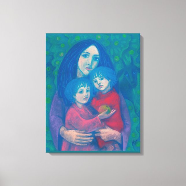 Bedtime-saga, mor& children art mors dag canvastryck (Framsida)