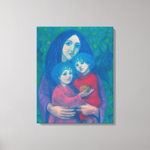 Bedtime-saga, mor& children art mors dag canvastryck