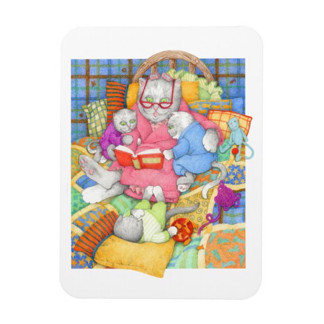 BEDTIME STORY 3x4 Flexible Magnet - Vit (Vertikal)