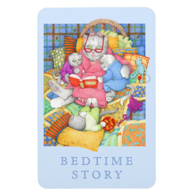 BEDTIME STORY 4x6 Flexible Magnet - Blue (Vertikal)