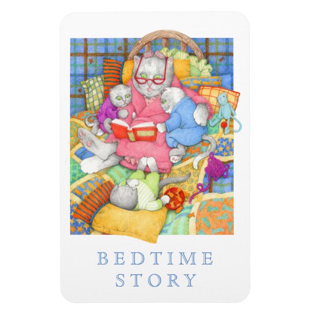BEDTIME STORY 4x6 Flexible Magnet - Vit (Vertikal)