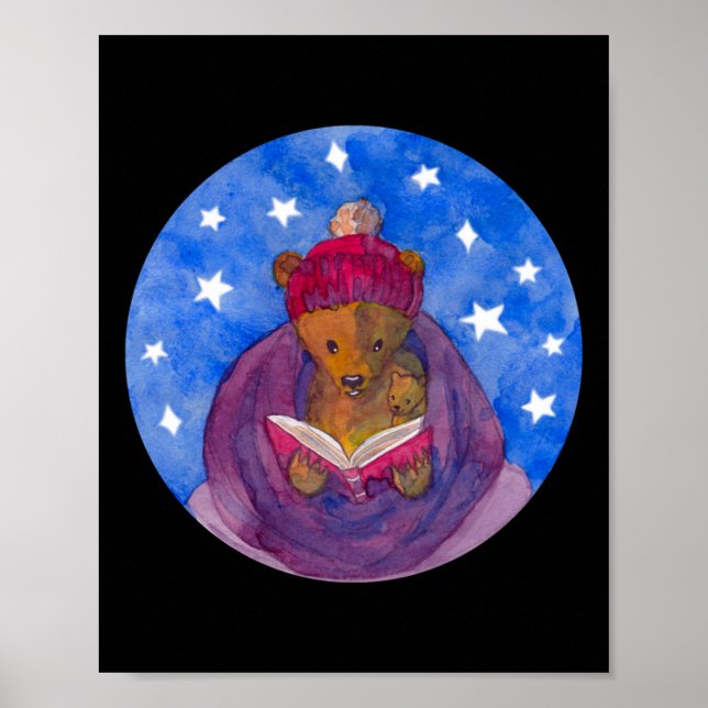 Bedtime Story Bears Sticker Poster (Framsidan)