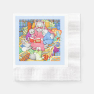 BEDTIME STORY Cocktail Papper Napkins - Blue Pappersservett