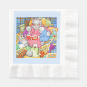 BEDTIME STORY CoWN Lunch Papper Napkins - Blue Pappersservett