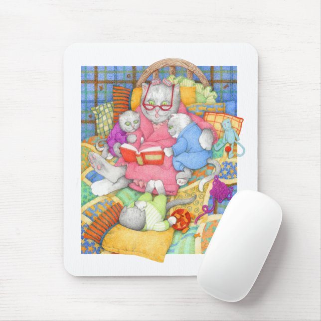 BEDTIME STORY Mousepad - White Musmatta (Med mus)