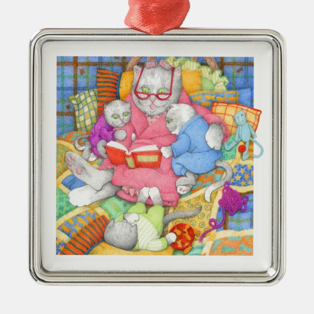 BEDTIME STORY Premium Square Ornament (Framsidan)