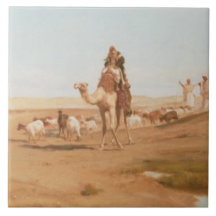 Beduin i öknen, 1884 (olja på kanfas) kakelplatta