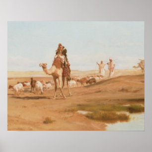 Beduin i öknen, 1884 (olja på kanfas) poster
