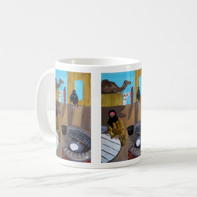 Beduinkvinnor Målning av Alfred Fox Kaffemugg (Framsida vänster)