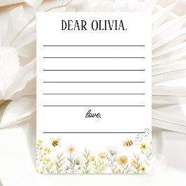 Bee 1st Birthday Time Capsule Card Inbjudningar