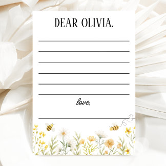 Bee 1st Birthday Time Capsule Card Inbjudningar