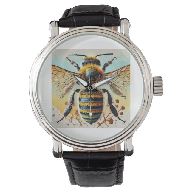 Bee 280924IREF212 - Watercolor Armbandsur (Framsida)