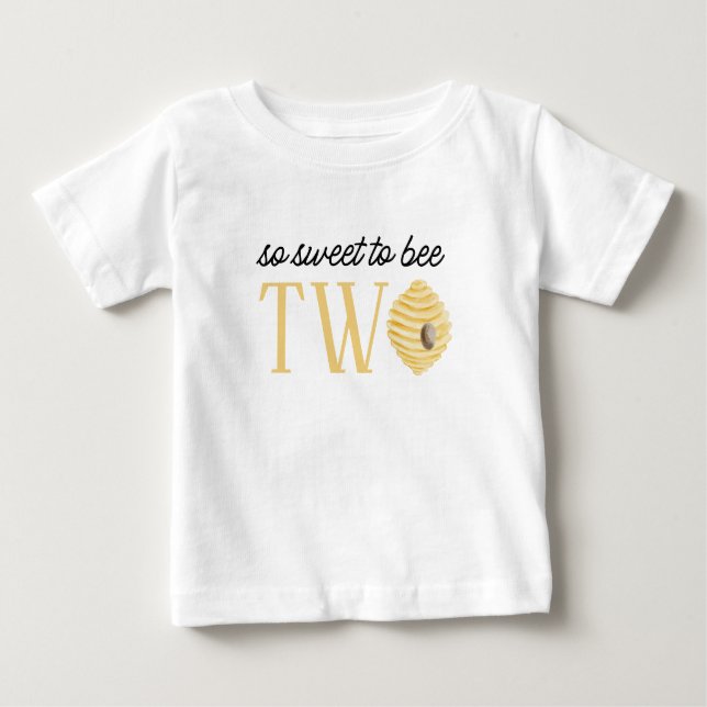 Bee 2-års födelsedag Sweet to Bee Two T Shirt (Framsida)