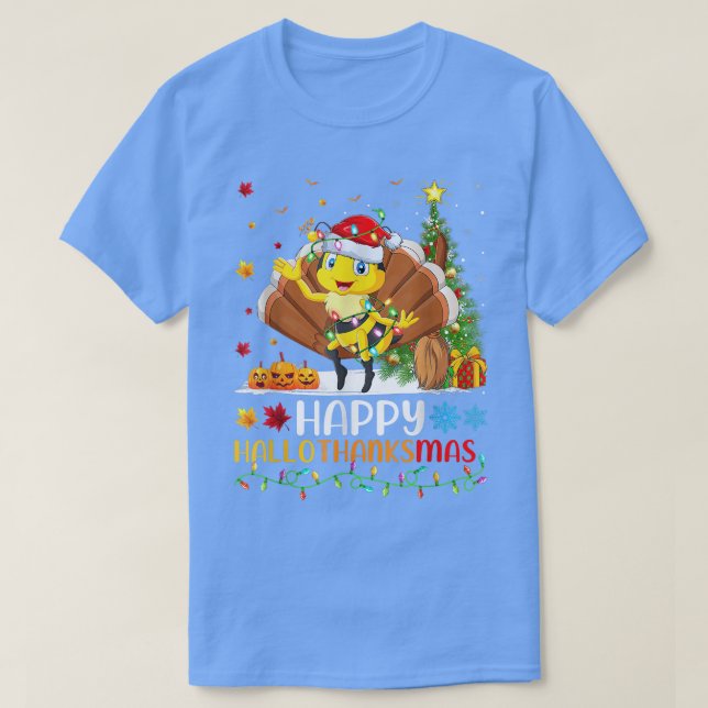 Bee Älskare Funny Lycklig Bee HelloTackMas T Shirt (Design framsida)